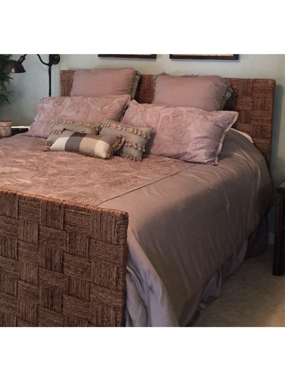 Nanshing Taupe Satin Look Embroidered King Quilt Set Zippered Shams 3 Pc Set